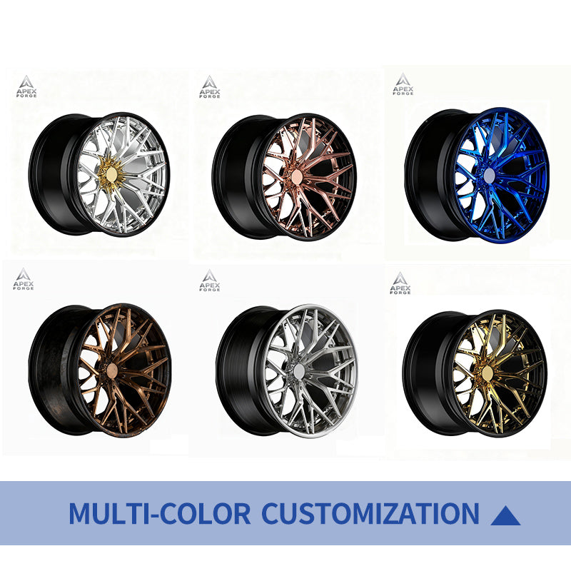 2-Piece 18-24 Inch Concave Aluminum Alloy Forged Rims 5x115 Black Gold Plated Wheels for Dodge Charger SRT New Condition