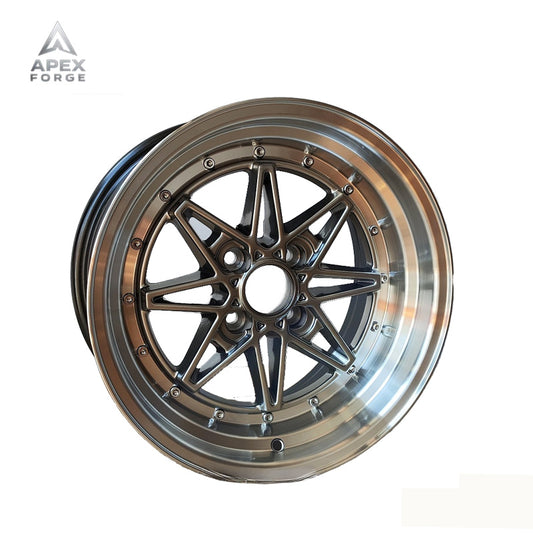 Sainbo F991403 Car Alloy Wheels 15x8 15x9 4x100 4x114.3 Deep Dish Matt Black Gunmetal Silver Machine Face Aluminium Wheels