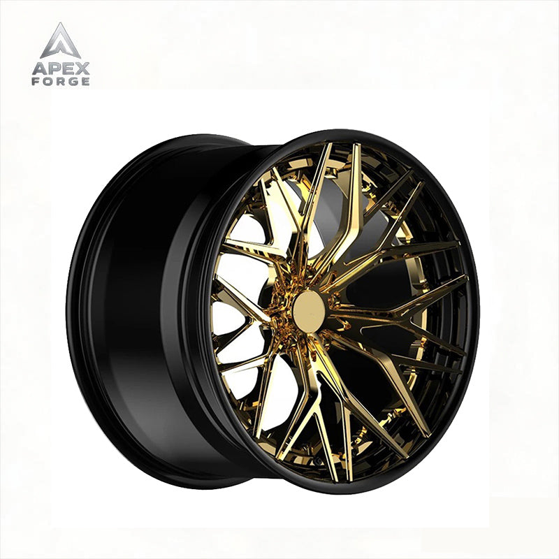 2-Piece 18-24 Inch Concave Aluminum Alloy Forged Rims 5x115 Black Gold Plated Wheels for Dodge Charger SRT New Condition