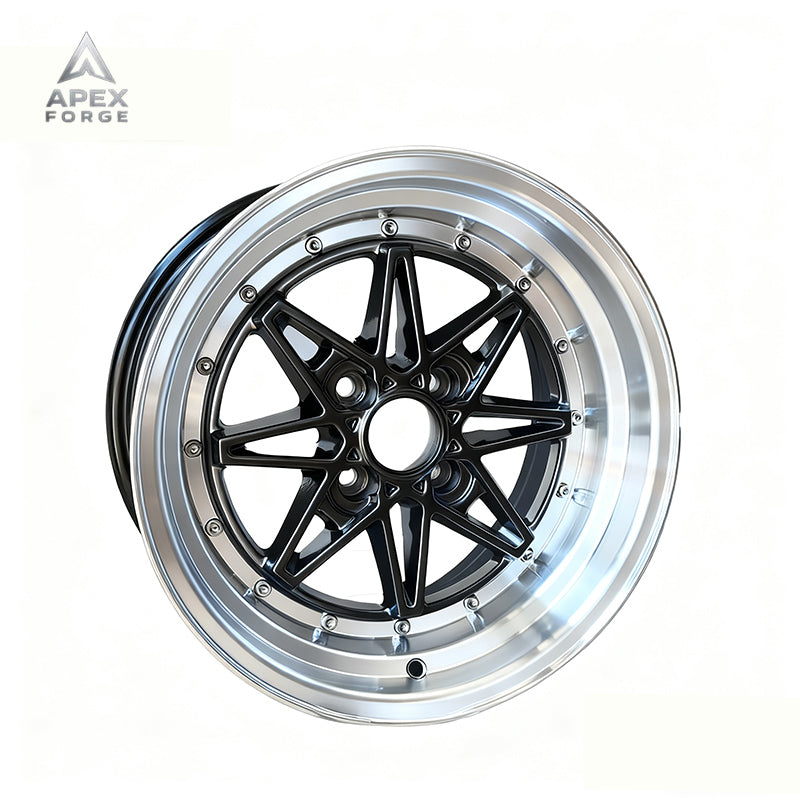 Sainbo F991403 Car Alloy Wheels 15x8 15x9 4x100 4x114.3 Deep Dish Matt Black Gunmetal Silver Machine Face Aluminium Wheels