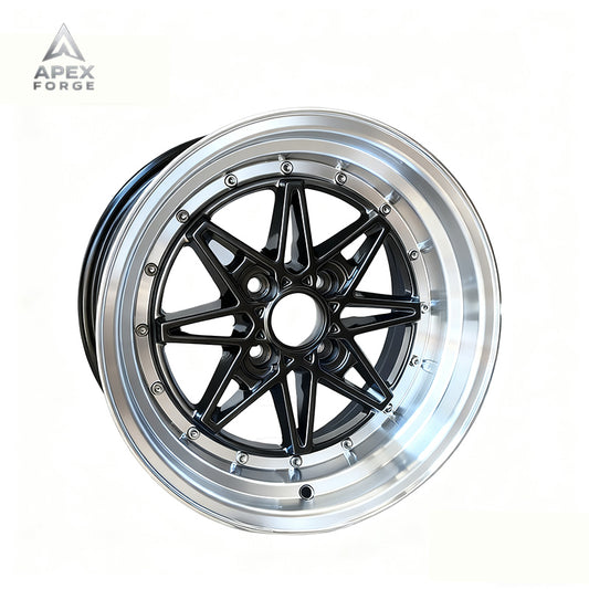 Sainbo F991403 Car Alloy Wheels 15x8 15x9 4x100 4x114.3 Deep Dish Matt Black Gunmetal Silver Machine Face Aluminium Wheels