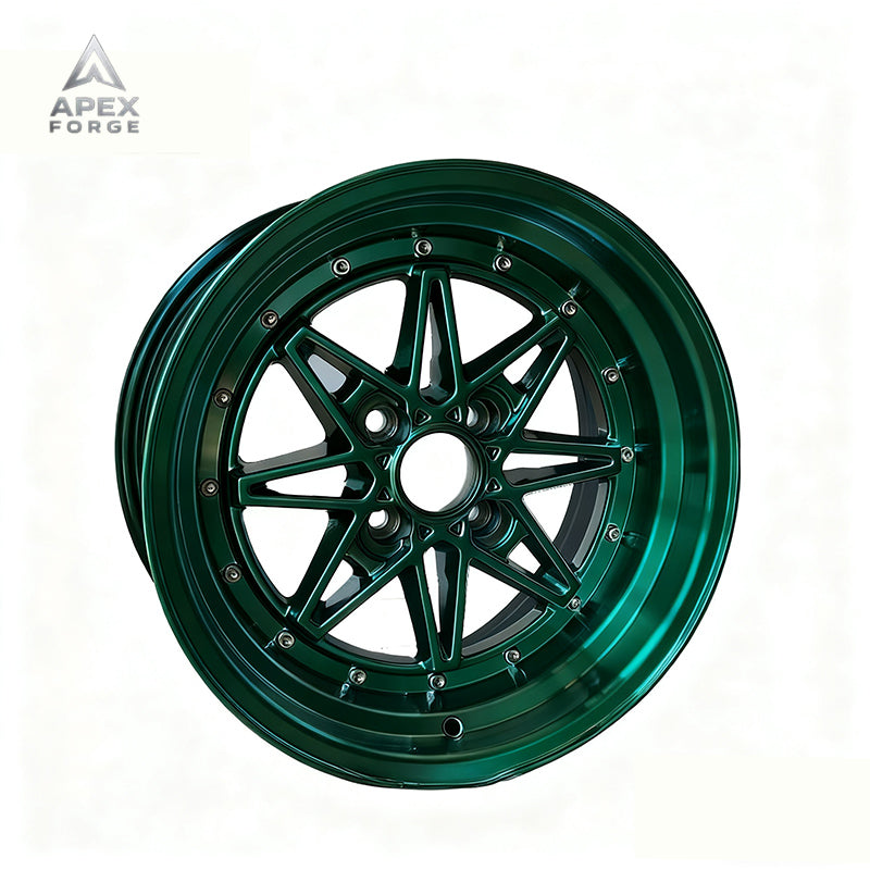 Sainbo F991403 Car Alloy Wheels 15x8 15x9 4x100 4x114.3 Deep Dish Matt Black Gunmetal Silver Machine Face Aluminium Wheels