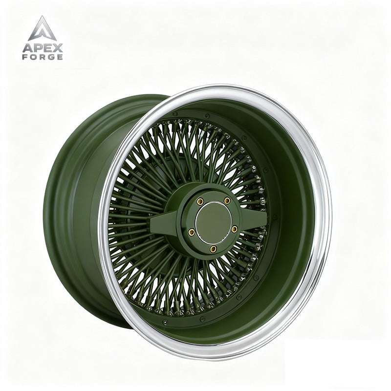 13x7 14x7 Multi-Spoke Lowrider Wire Wheels 72 100 Straight Lace Spokes Chrome Centre Gold Wheel