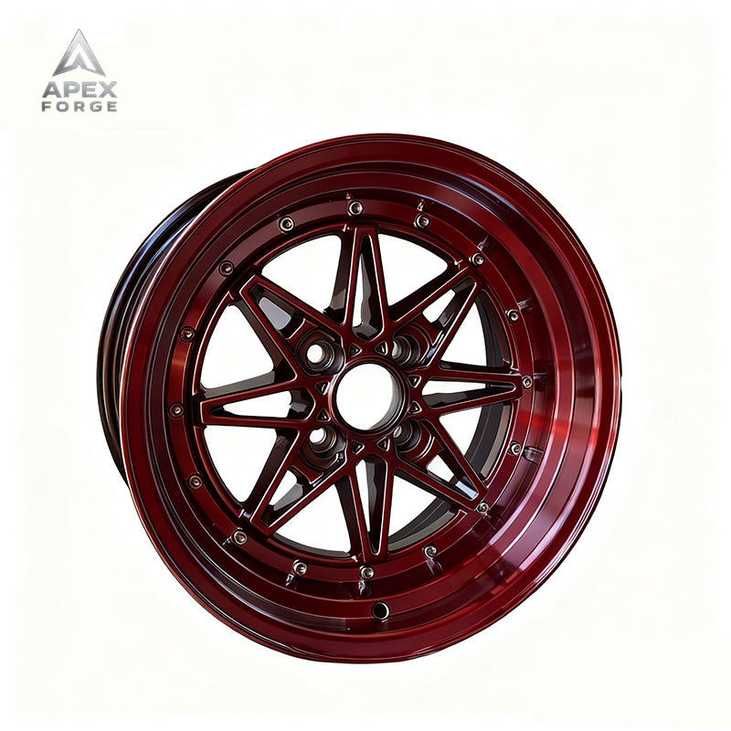 Sainbo F991403 Car Alloy Wheels 15x8 15x9 4x100 4x114.3 Deep Dish Matt Black Gunmetal Silver Machine Face Aluminium Wheels