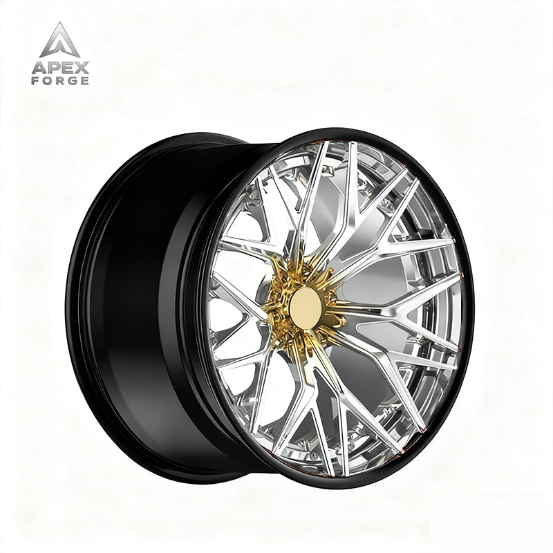 2-Piece 18-24 Inch Concave Aluminum Alloy Forged Rims 5x115 Black Gold Plated Wheels for Dodge Charger SRT New Condition