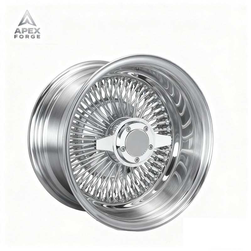 13x7 14x7 Multi-Spoke Lowrider Wire Wheels 72 100 Straight Lace Spokes Chrome Centre Gold Wheel