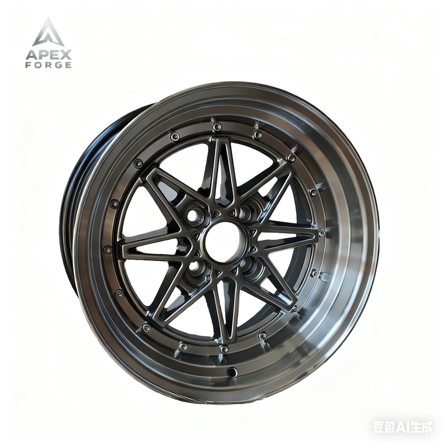 Sainbo F991403 Car Alloy Wheels 15x8 15x9 4x100 4x114.3 Deep Dish Matt Black Gunmetal Silver Machine Face Aluminium Wheels