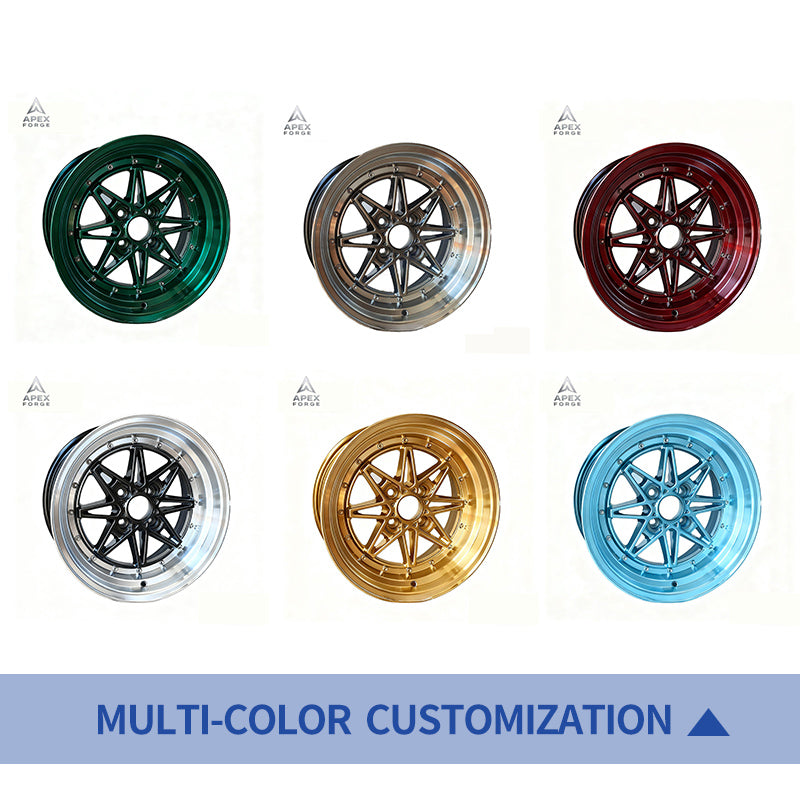 Sainbo F991403 Car Alloy Wheels 15x8 15x9 4x100 4x114.3 Deep Dish Matt Black Gunmetal Silver Machine Face Aluminium Wheels