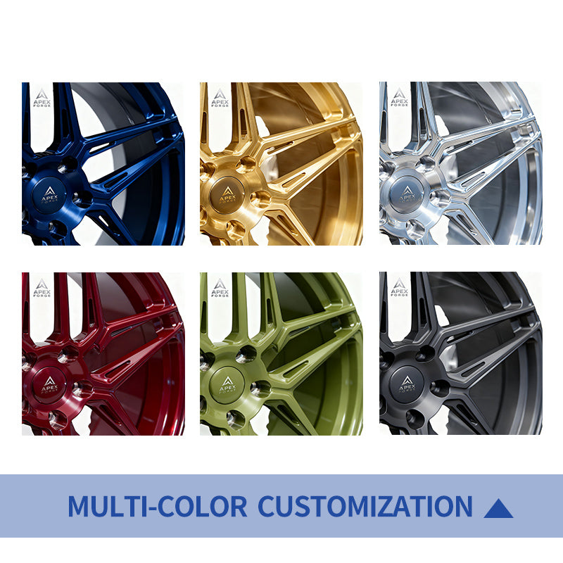 Five Spoke Alloy Rims for C7 Corvette New Forged Passenger Car Wheels 5*120.65 5*120 5*112 5*114.3 Brushed Silver Wheels